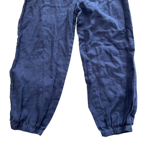 Suzie Kondi Linen Pants Size XS The Delos Pants in 100% Linen Light Blue Gray - Picture 9 of 10